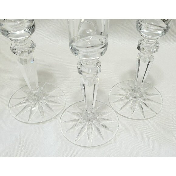 3 Marquis by Waterford Crystal Candlestick Holder Taper Candle Glass CALAIS 6" - Picture 6 of 16